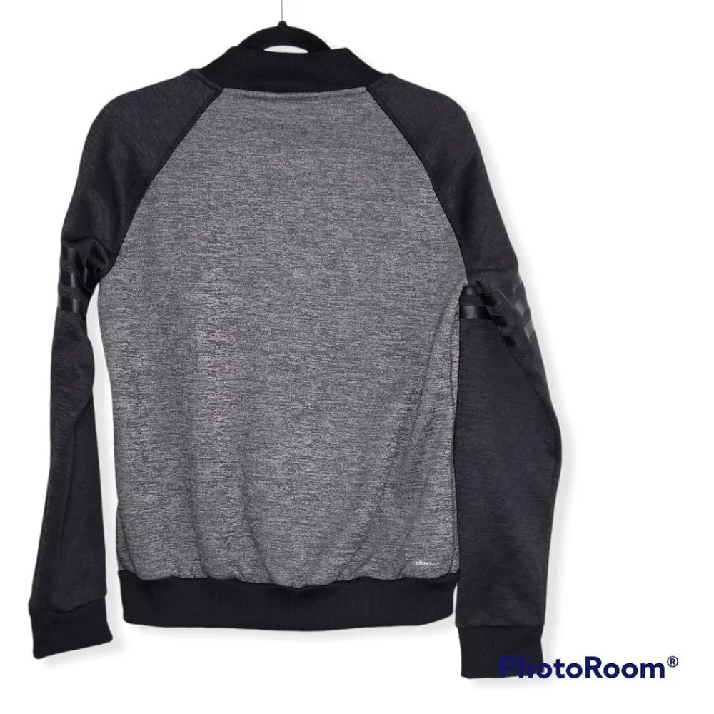 🌼HP🌼 Adidas Women's ClimaWarm Full Zip Heather Gray/Black Fleece Jacket - M - Picture 2 of 11